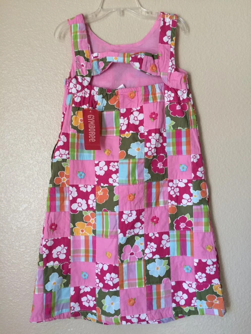 New Gymboree Floral Reef Dress 8/9 Pink Tropical Patchwork Plaid Preppy Blue